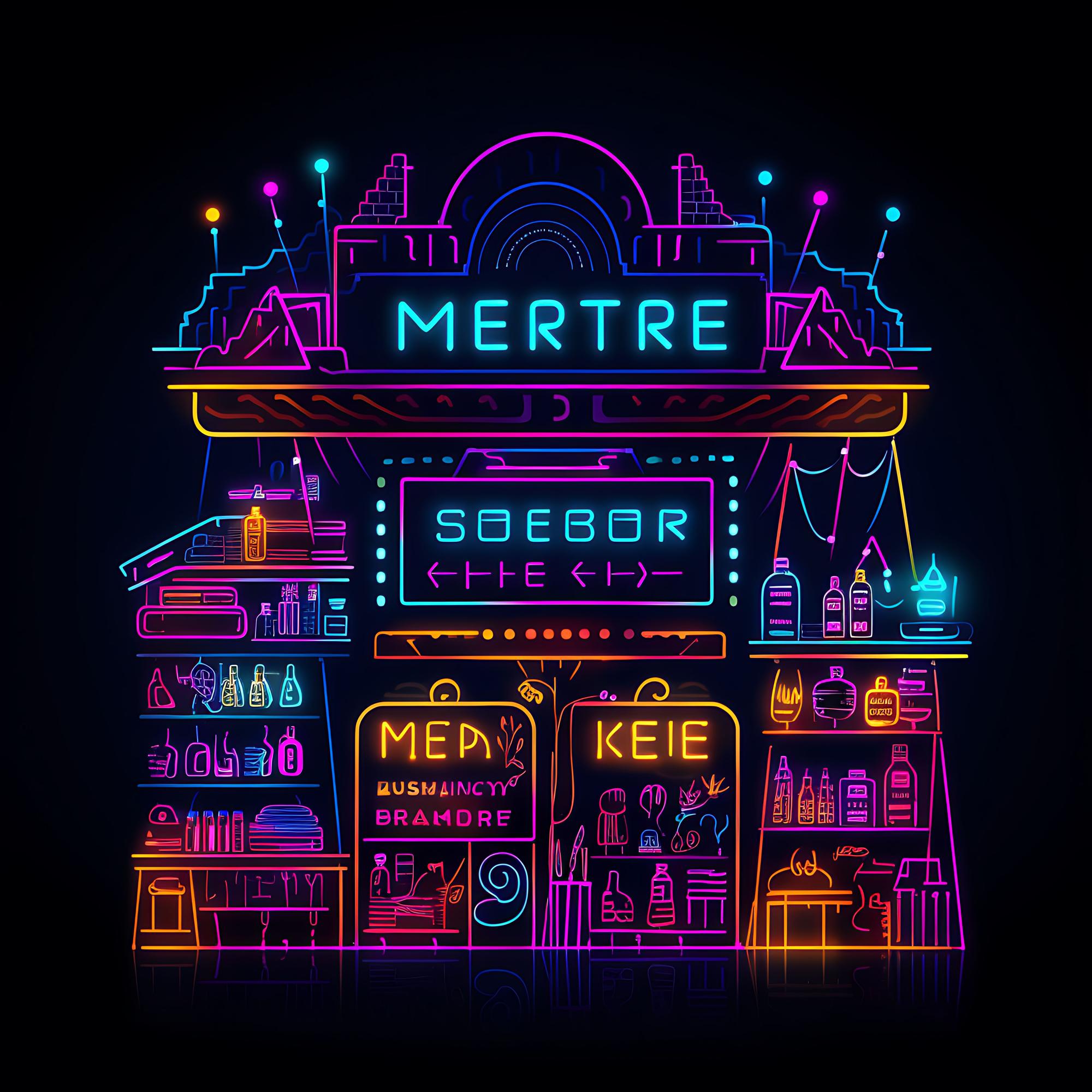 studio exterior with neon sign reading embroidery lab